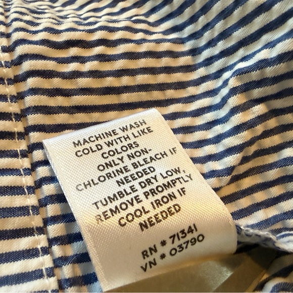 LL Bean Seersucker Button Down Jacket/Blazer Women’s Size 16 276042 Blue/White - Picture 7 of 15